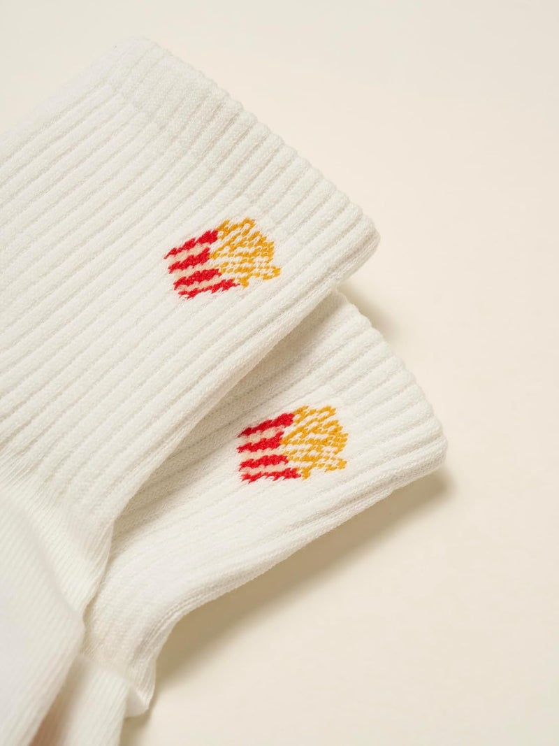 Shapes Studio Crew Half Calf Grip Socks, Cutest Fruits Pilates Socks, Ruffle socks, Non-Slip, Barre Yoga Fitness - Image 3